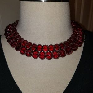 Costume jewelry necklace red